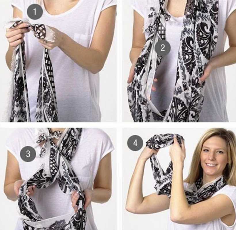 Как красиво завязать шарф, подробные инструкции с фото и видео