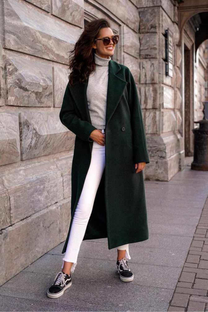 Пальто женское длинное с чем носить обувь