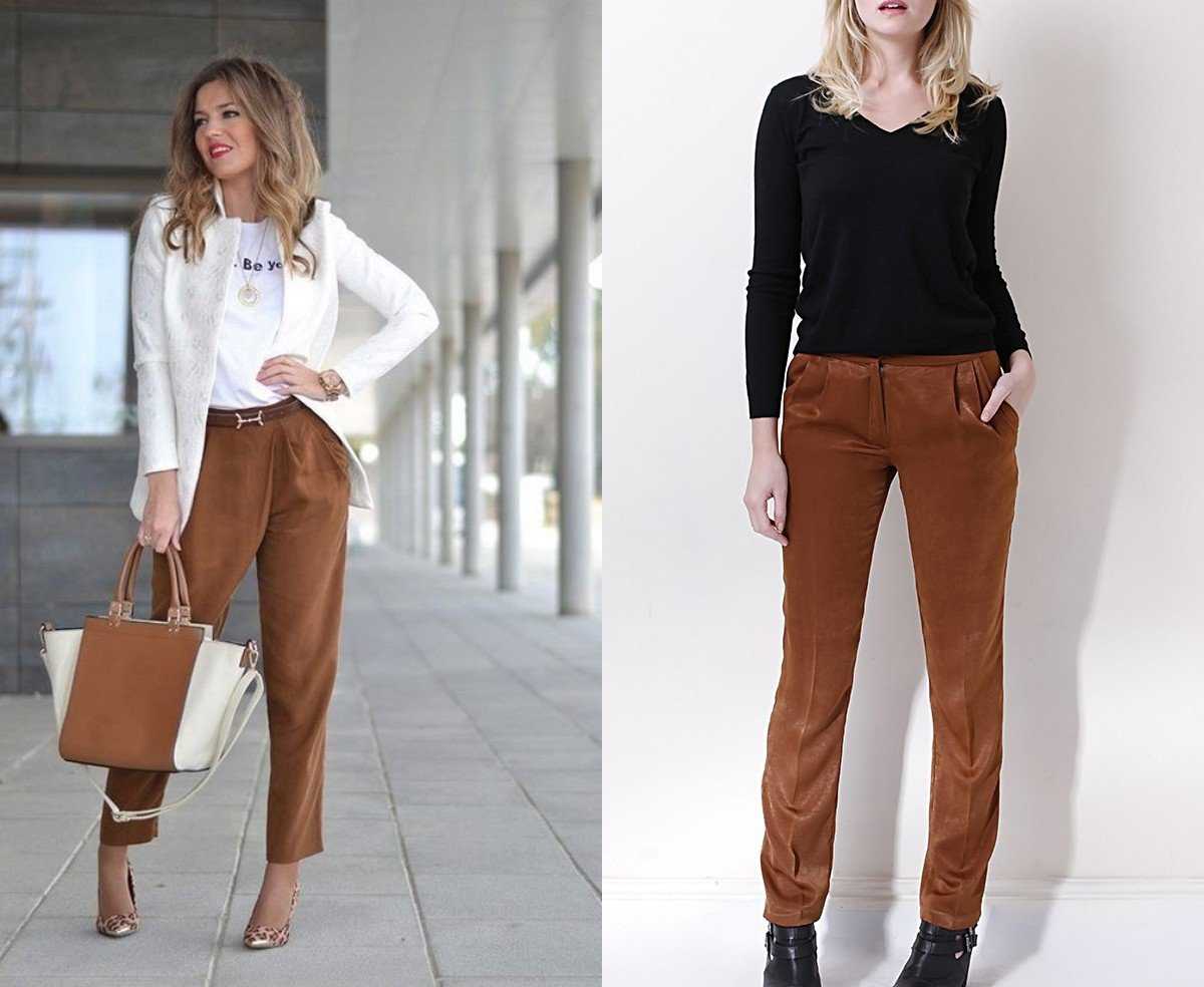 Коричневые брюки: с чем носить женские светлые и темные модели