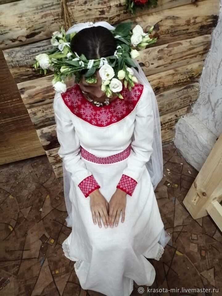 Свадебные платья в русском стиле: описание и фото