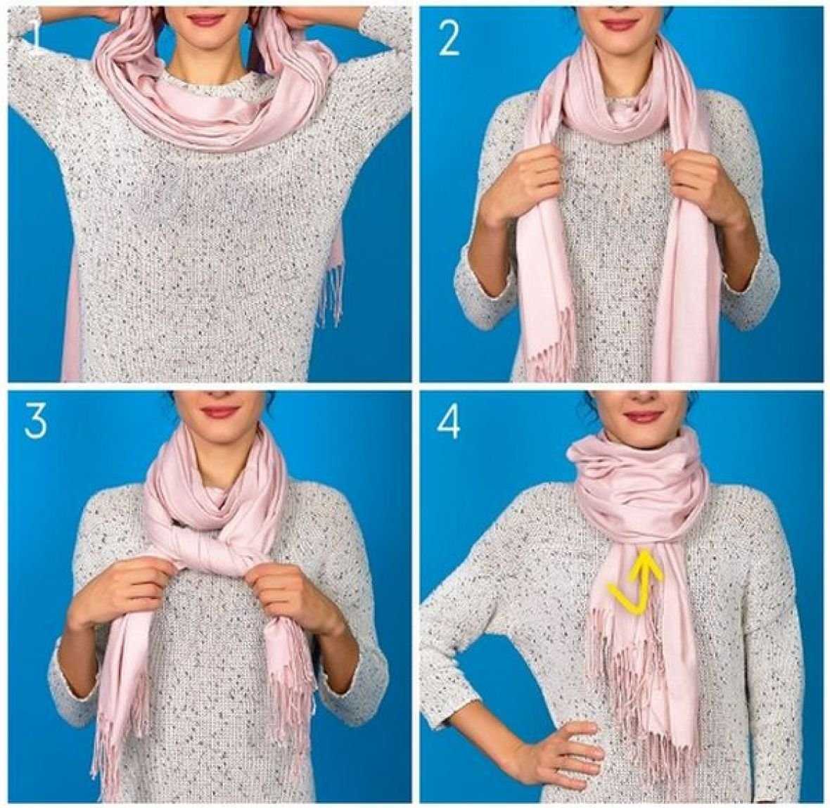 Как красиво завязать шарф на шее поверх куртки: фото
учимся модно завязывать шарф — modnayadama