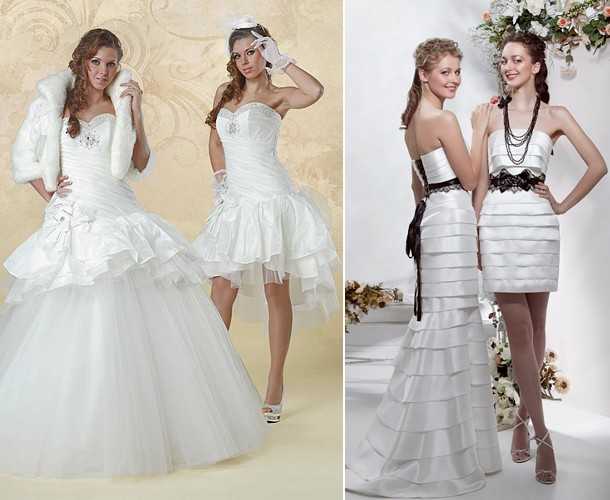 Свадебные платья-трансформеры — наряд невесты на свадьбу 2 в 1: со съемной (отстегивающейся) юбкой
