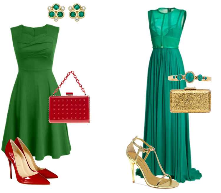 Образ под зеленое платье