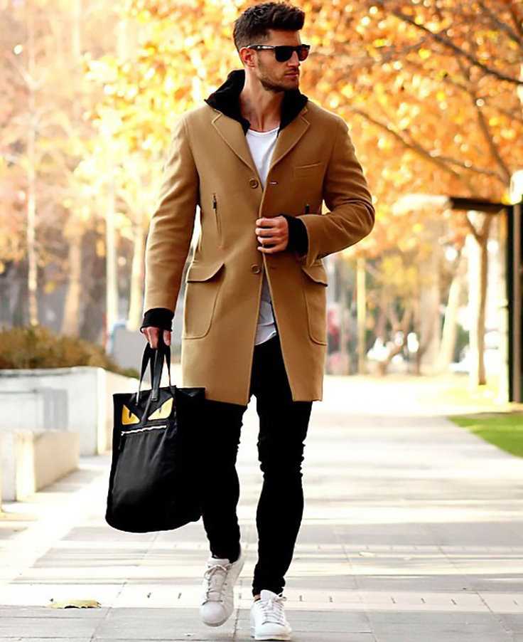 Мужчины в пальто с чем носить