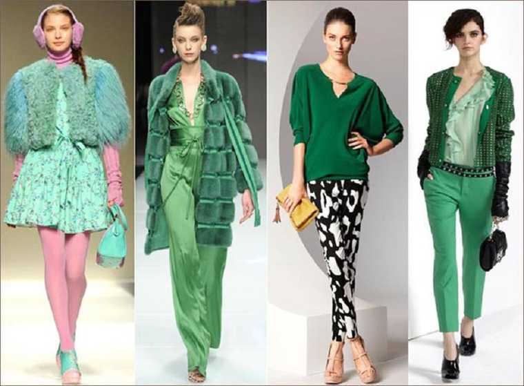 Зеленый цвет в одежде — сочетание 2022, фото