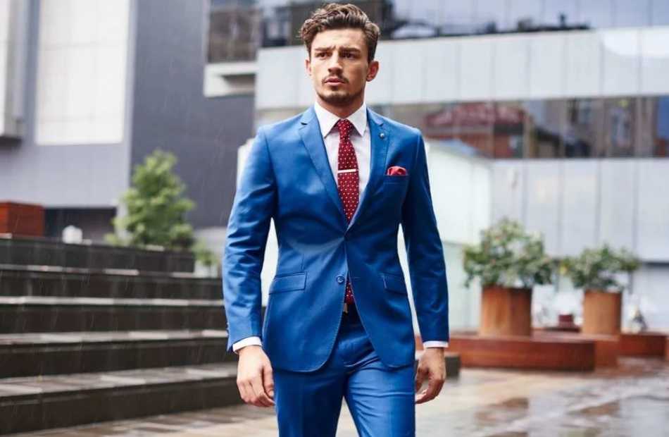 Синий костюм мужской на свадьбу: как должен выглядеть жених, фото.