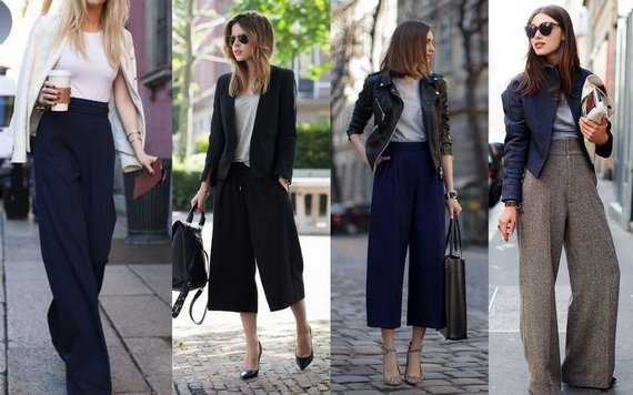 Широкие брюки: с чем носить? 45 эффектных образов