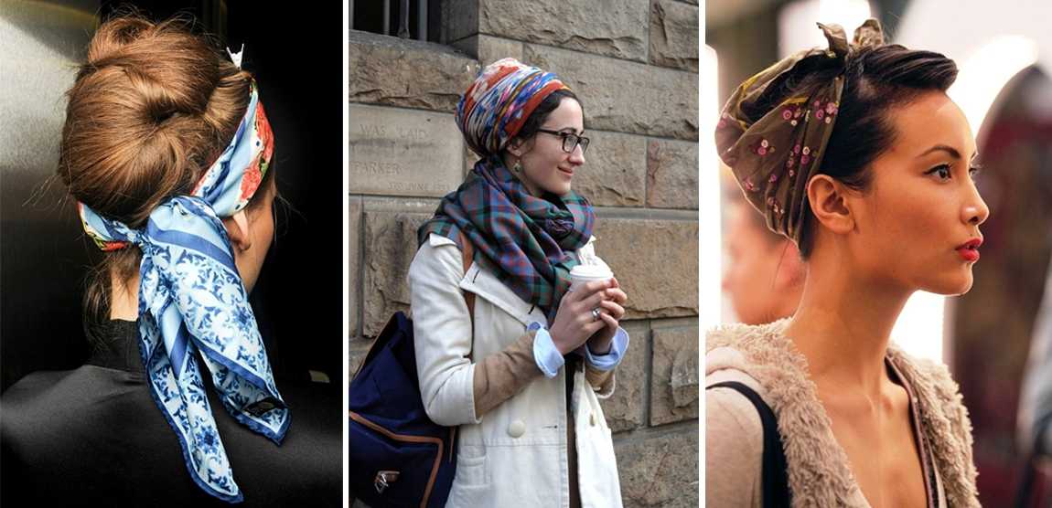 Как завязать шарф на голове красиво и стильно, пошаговые инструкции