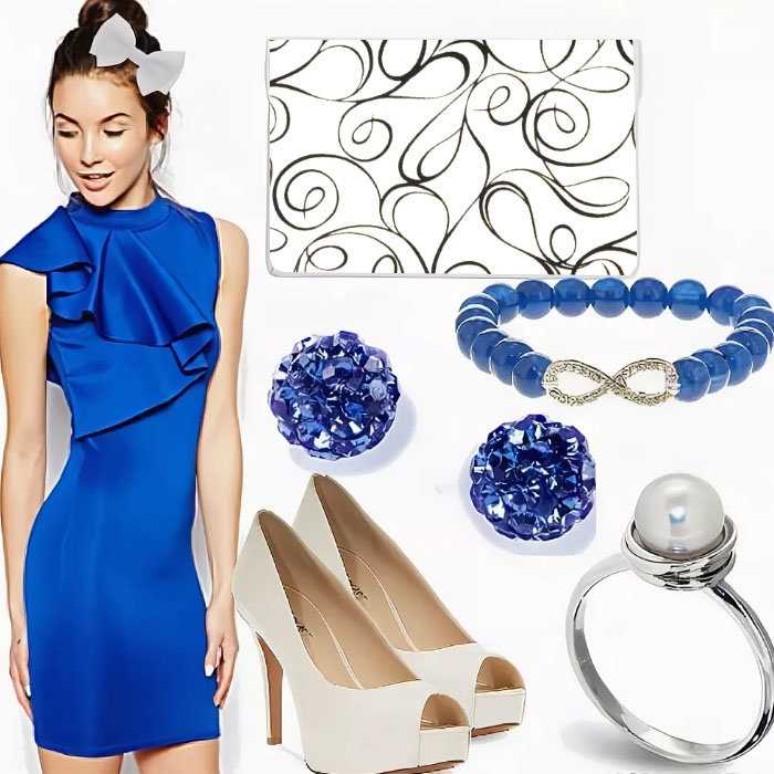 Синее платье: 100+ вариантов шикарных образов и сочетаний на фото