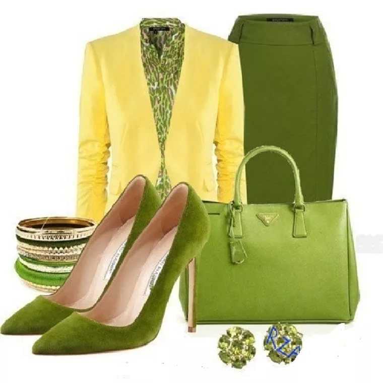 Зеленый цвет с каким цветом сочетается в одежде? :: syl.ru