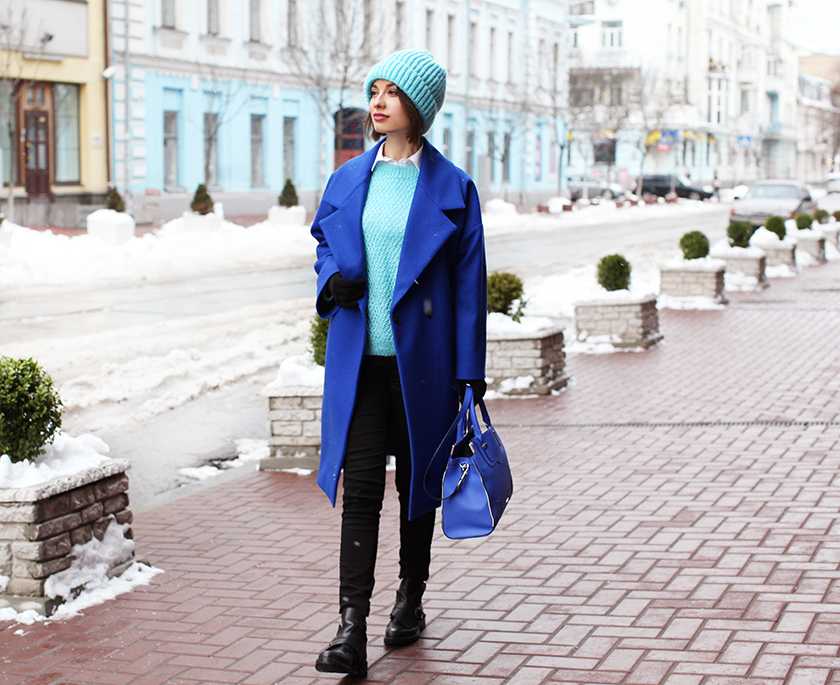 Синее пальто с чем носить, стильные советы и интересные идеи, фото
