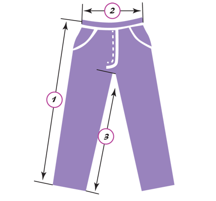 Размеры мужских брюк - таблица размеров