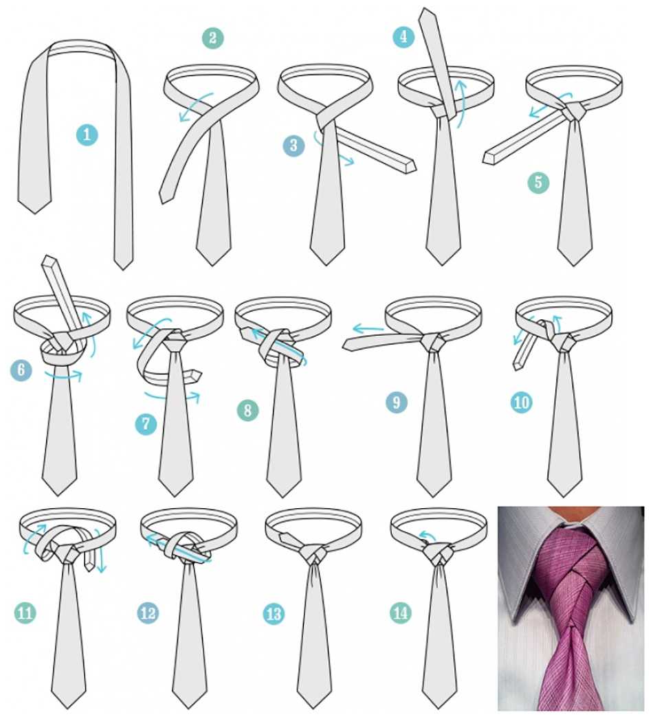 Узлы галстука схема