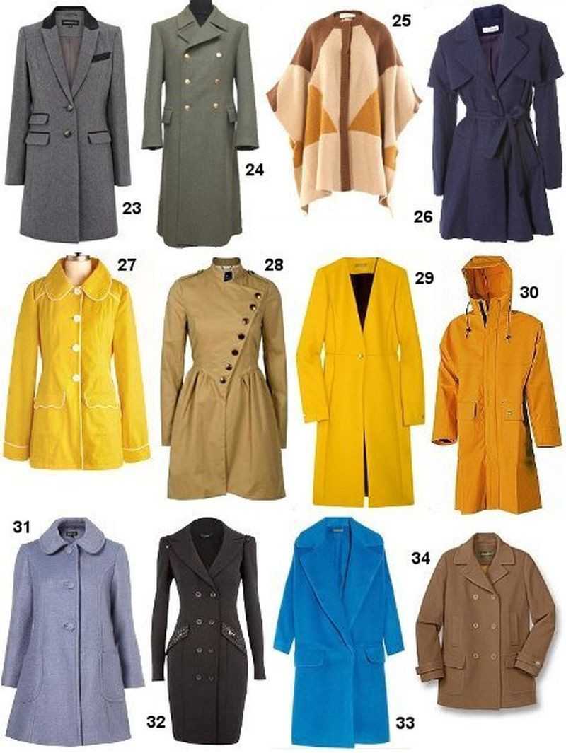 Пальто разные фасоны